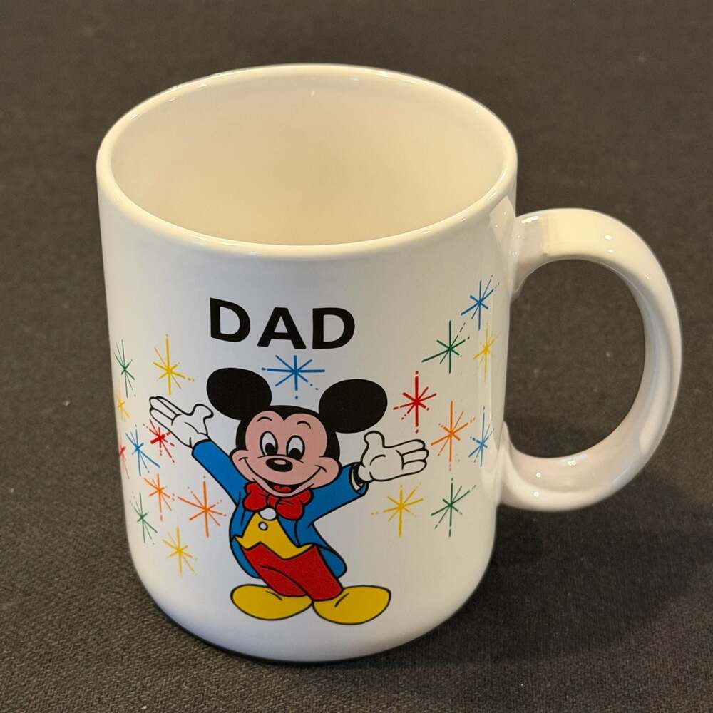 Vintage Walt Disney World Mickey Mouse 'Dad' Mug Epcot Castle Father’s Day